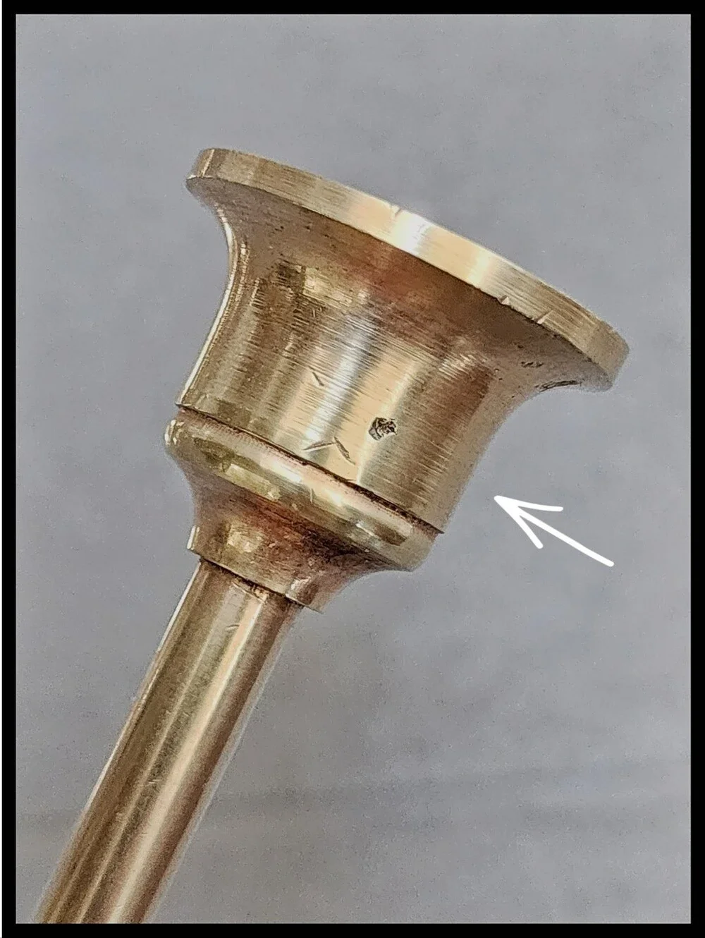 Set Of 6 MCM Vintage Solid Brass Stem Taper Candlestick Holders Graduated Height